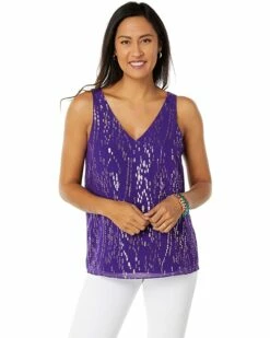 Coupon ⭐ Lilly Pulitzer Florin Silk Sleeveless V-Neck | 👕 Shirts & Tops 🎉